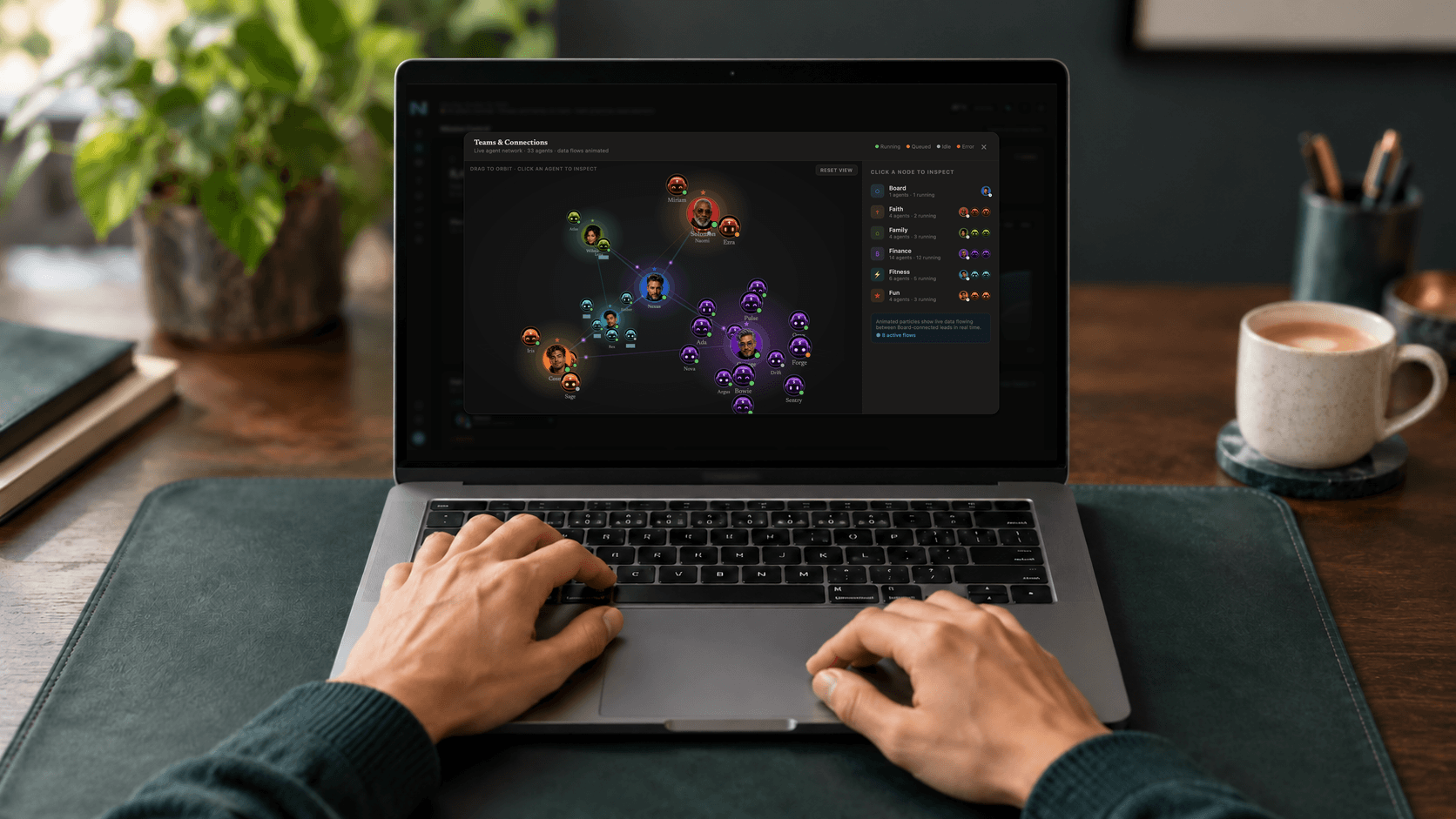 AI generated laptop image with AI Fleet prototype.